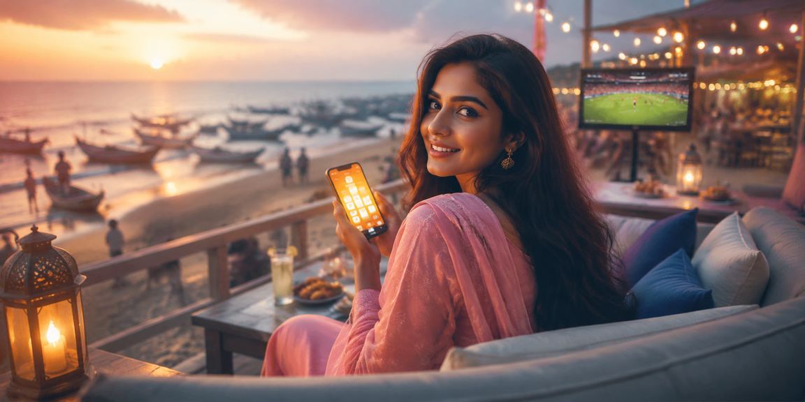 কক্সবাজার সমুদ্র সৈকতে মোবাইলে পেমেন্ট সম্পন্ন করছেন একজন বাংলাদেশি ব্যবহারকারী